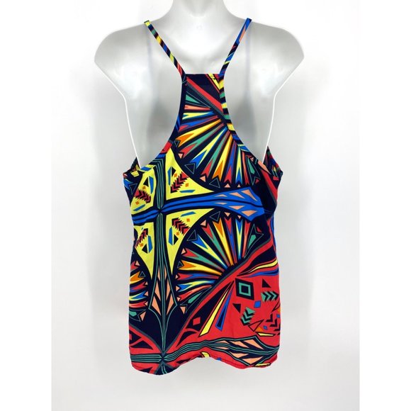 Luxe USA racerback spaghetti strap allover print tank top sleeveless blouse - Picture 4 of 4